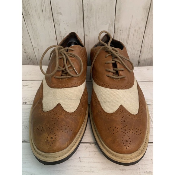 Cole Haan Other - Cole Haan Air Colton Spectator Wing Tip Canvas Oxford Brown Suede Shoes Sz 13